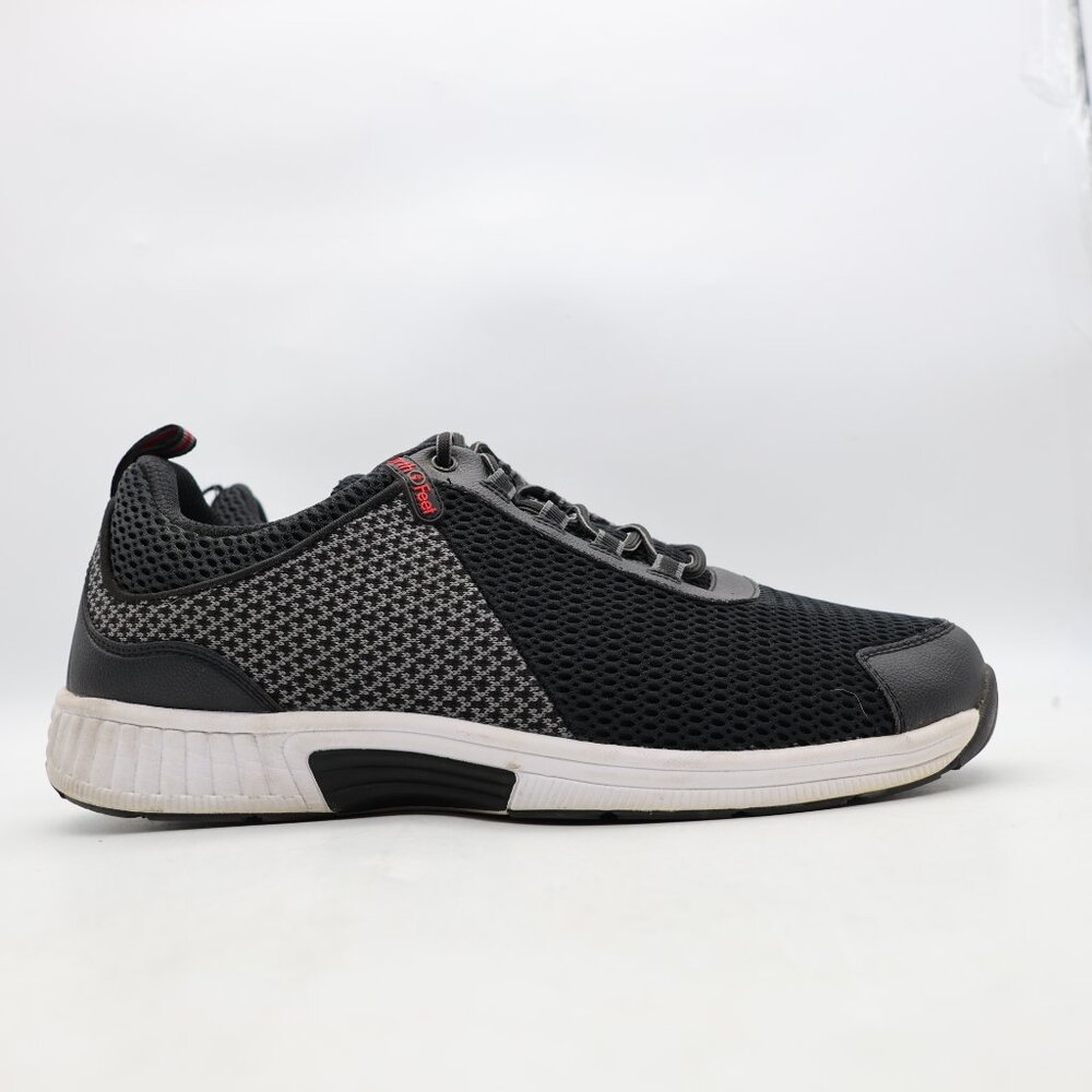 OrthoFeet Edgewater 617 Orthopedic Walking Men's Size 14 EEEE Black Sneakers